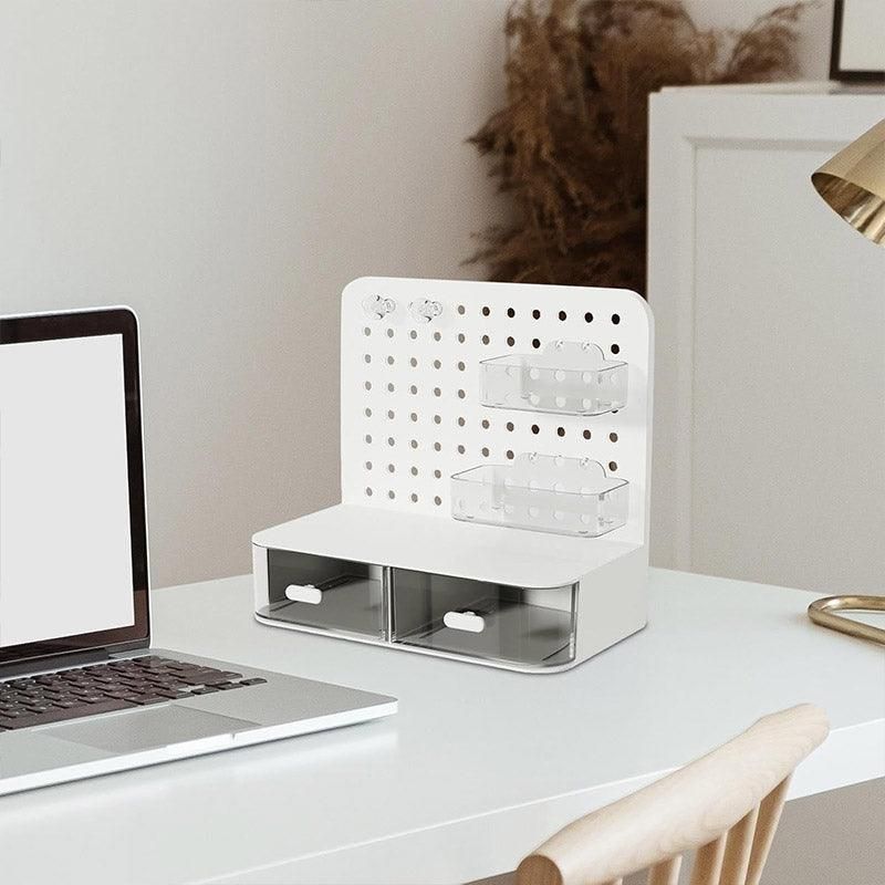 Desktop Storage Box Drawer Organizer Hole Plate Shelf Sub Storage Solution view 11