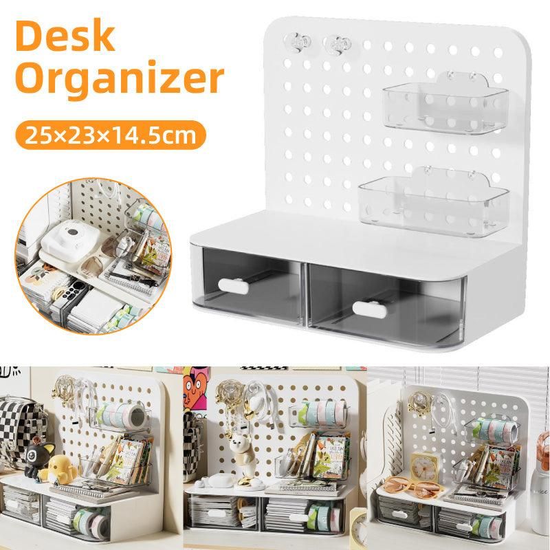 Desktop Storage Box Drawer Organizer Hole Plate Shelf Sub Storage Solution view 13