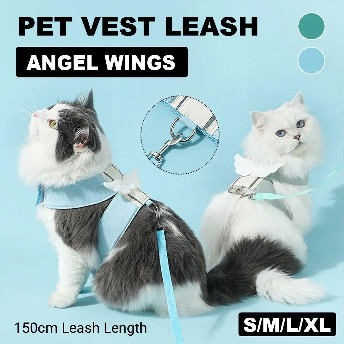 Pet Angel Wings Dog Vest Leash Cat Harness Anti-Break Walking Dog Leash Set view 2