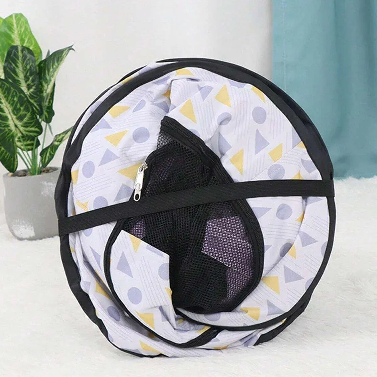 Foldable Cat Dog Kennel Pet Delivery Cage Portable Pet Fence Tent - Purple-L view 8