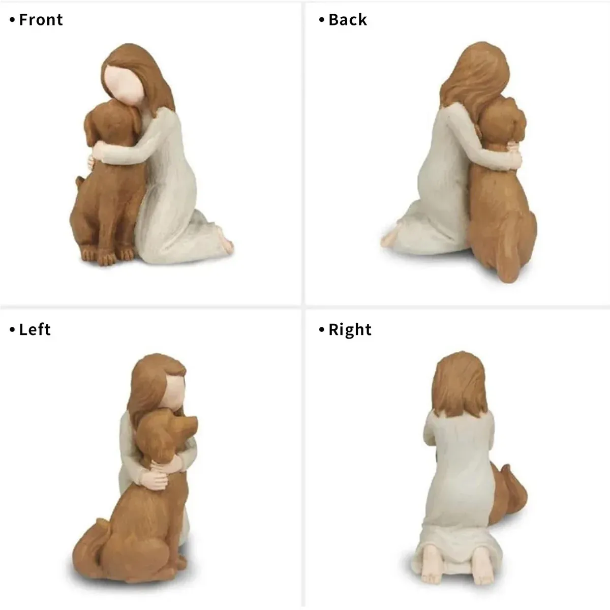 Girl Hugging Dog Ornament Decorative Figurine Resin Home Decoration Craft Gift view 5