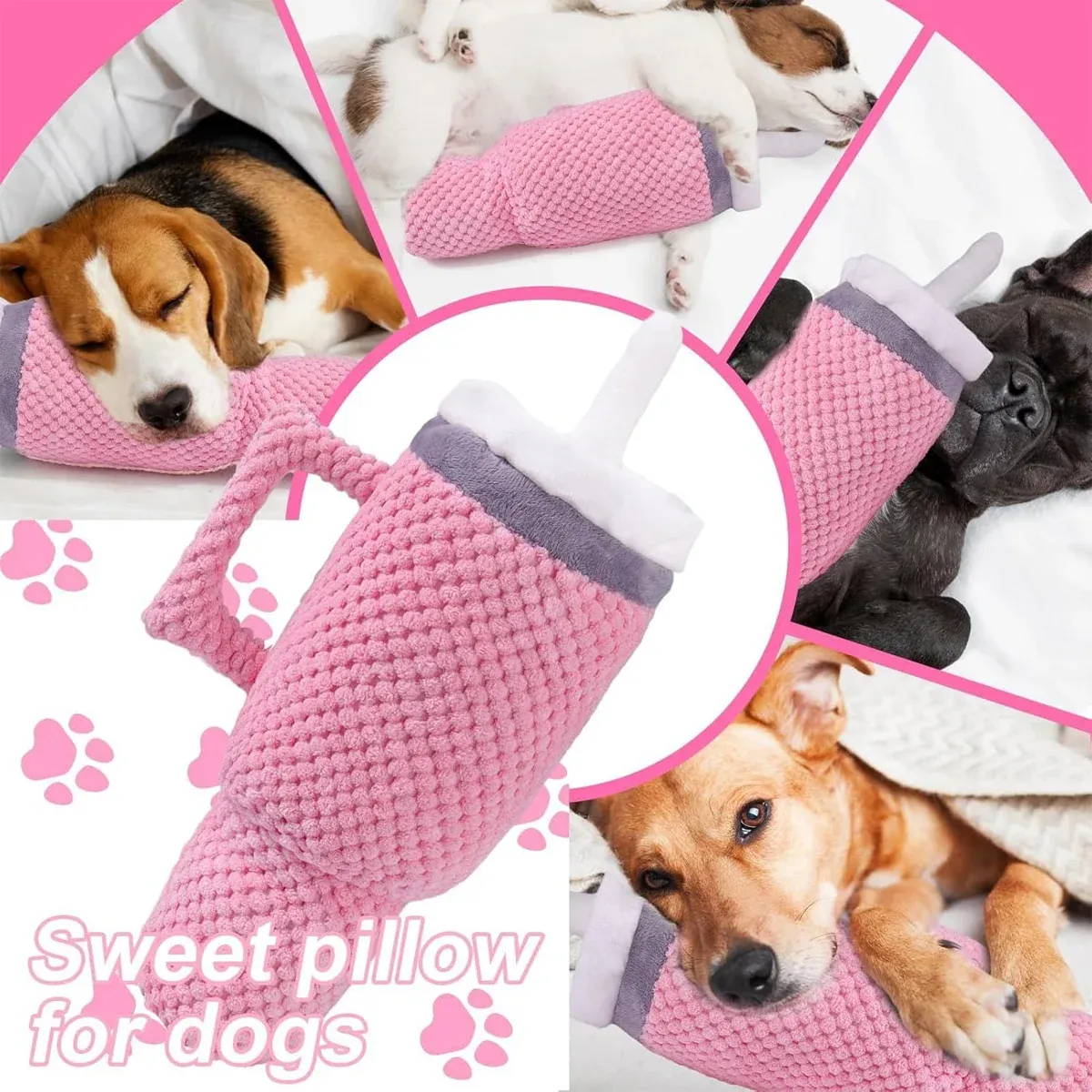 Dog Squeaky Toy Stuffed Water Cup Toy Plush Cup Chew and Supplies Training Pet view 5