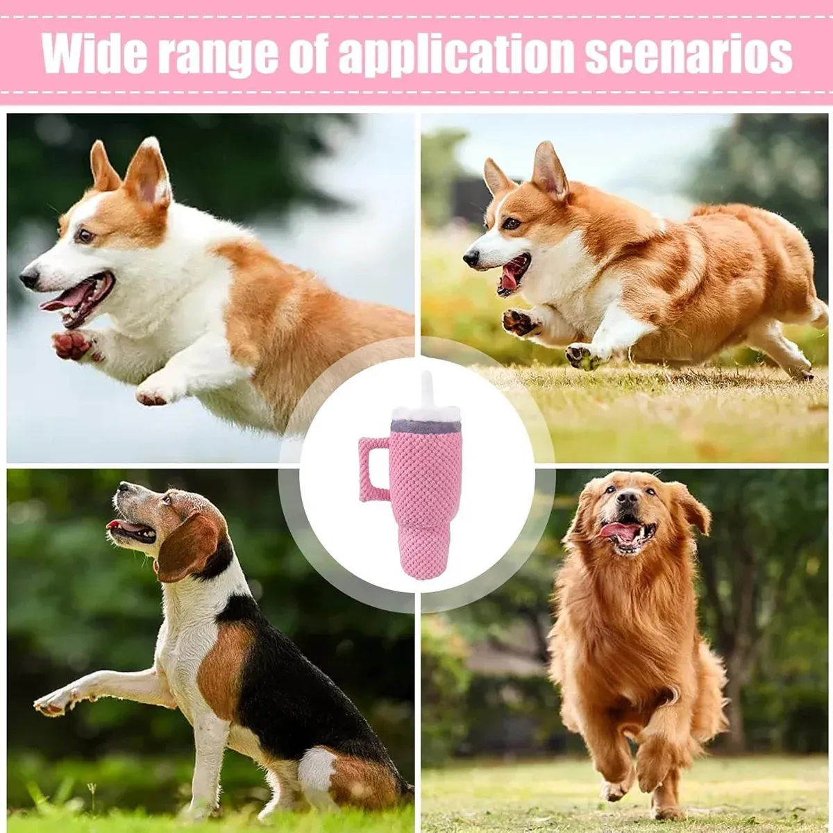 Dog Squeaky Toy Stuffed Water Cup Toy Plush Cup Chew and Supplies Training Pet view 8