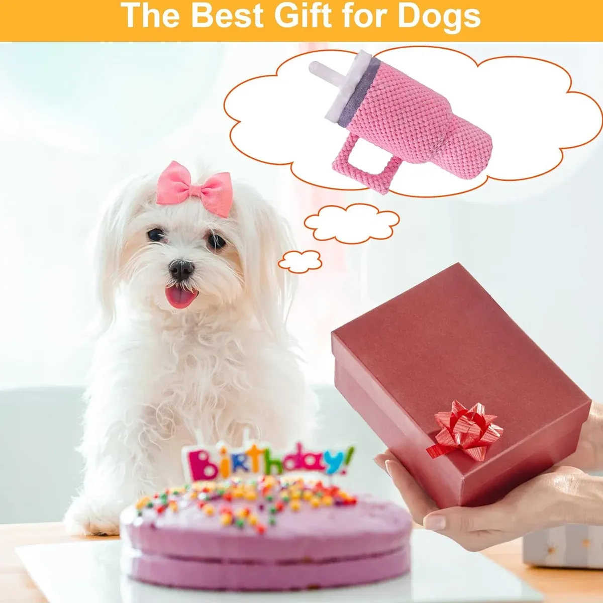 Dog Squeaky Toy Stuffed Water Cup Toy Plush Cup Chew and Supplies Training Pet view 10