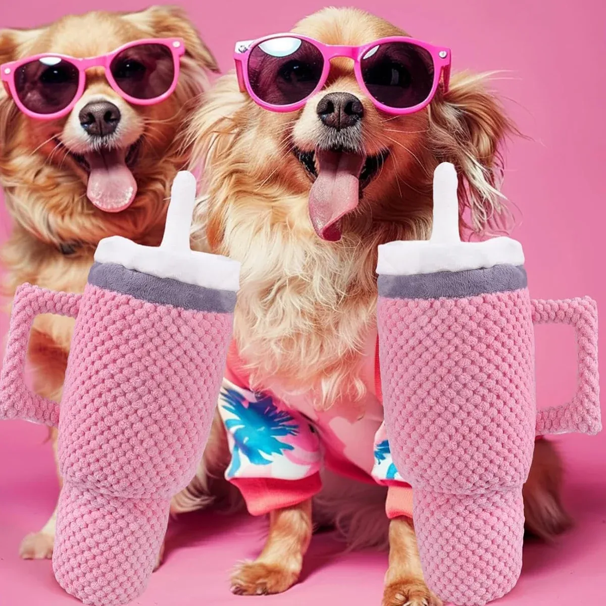 Dog Squeaky Toy Stuffed Water Cup Toy Plush Cup Chew and Supplies Training Pet view 12