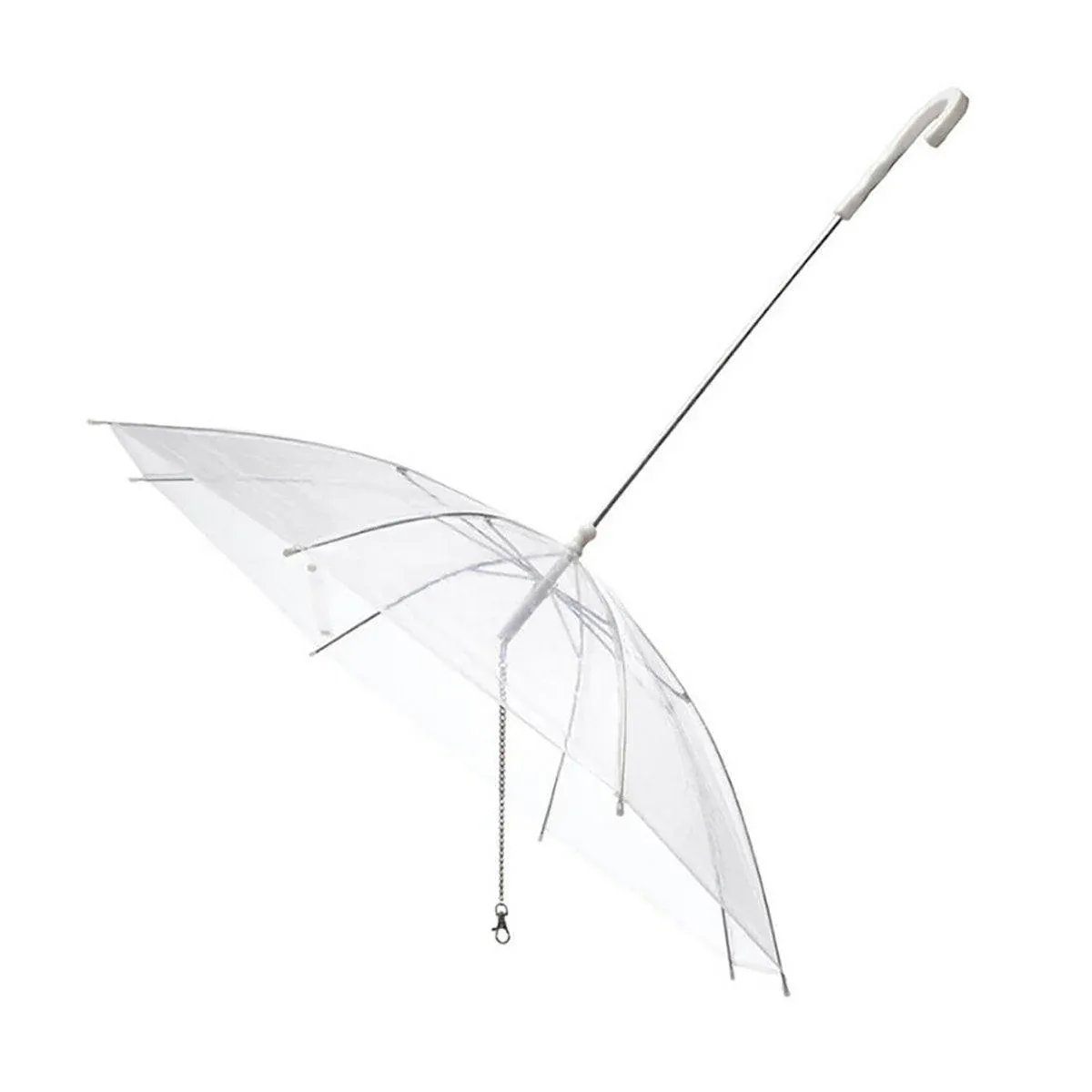 Pet Dog Transparent Umbrella 30 inch Diameter With Dog Leash For Rain Walking view 2