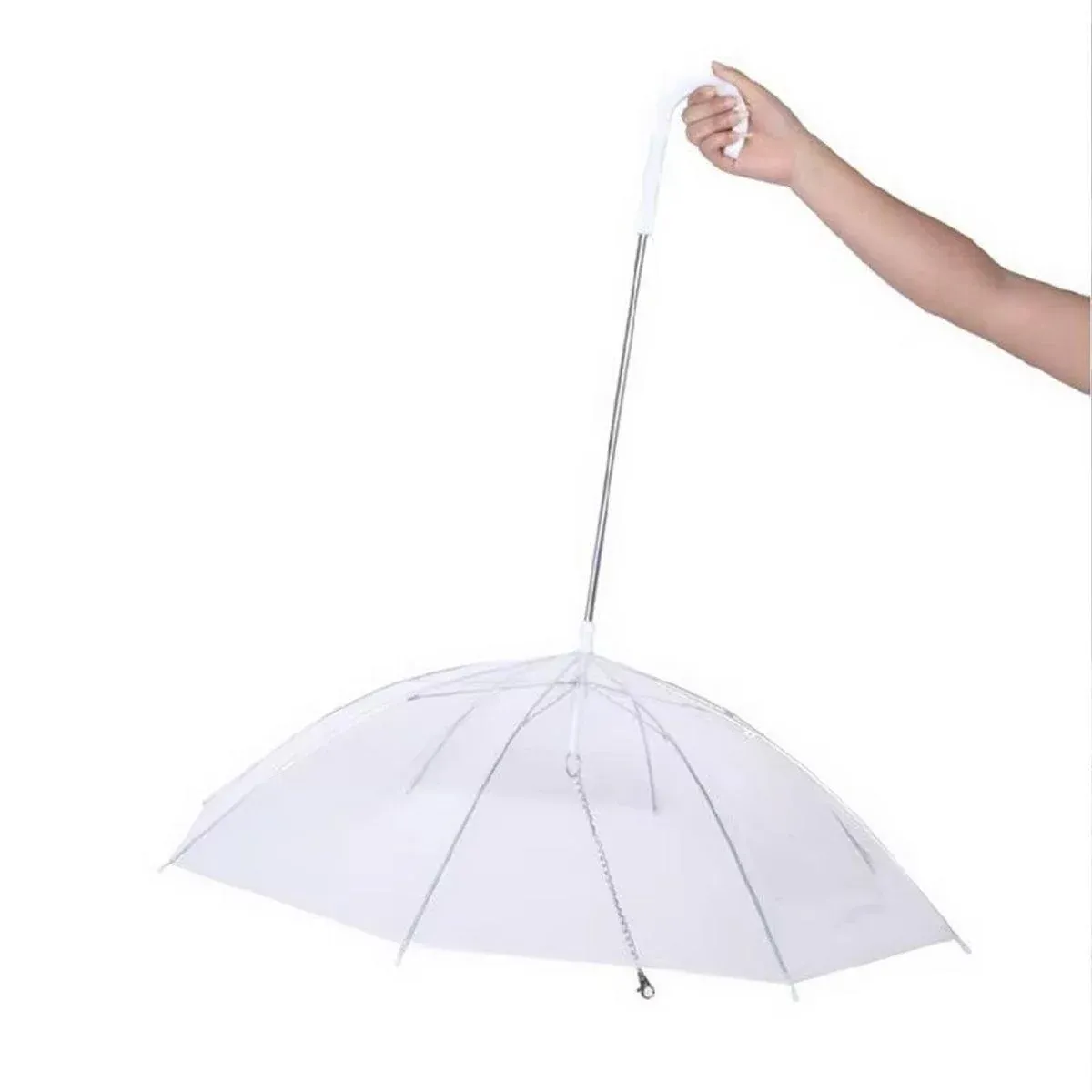 Pet Dog Transparent Umbrella 30 inch Diameter With Dog Leash For Rain Walking view 14