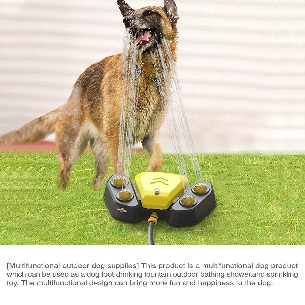 Automatic Water Feeder Dispenser with Bath Spray and Footstep Dog Toys for view 13