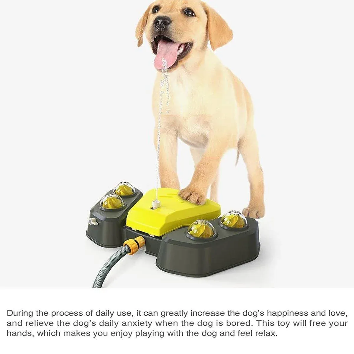 Automatic Water Feeder Dispenser with Bath Spray and Footstep Dog Toys for view 14