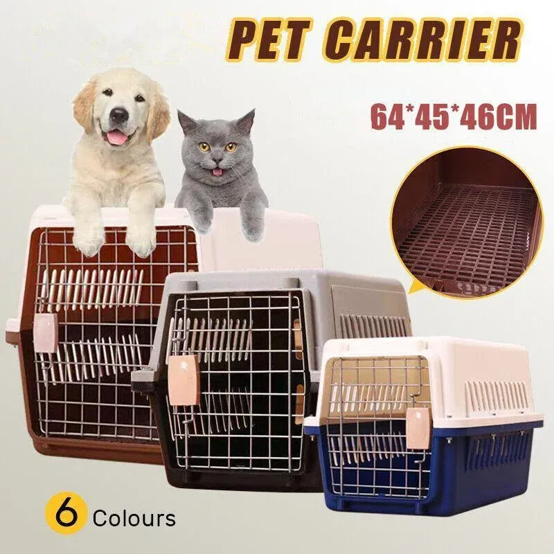 Large Pet Transport Crate for Dog Cat Rabbit Portable Ventilated Travel view 2