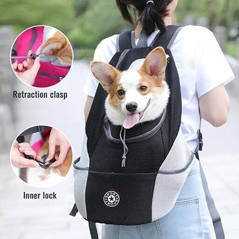 L Size Puppy Travel Mesh Pet Dog Carrier Backpack Front Travel Portable view 10
