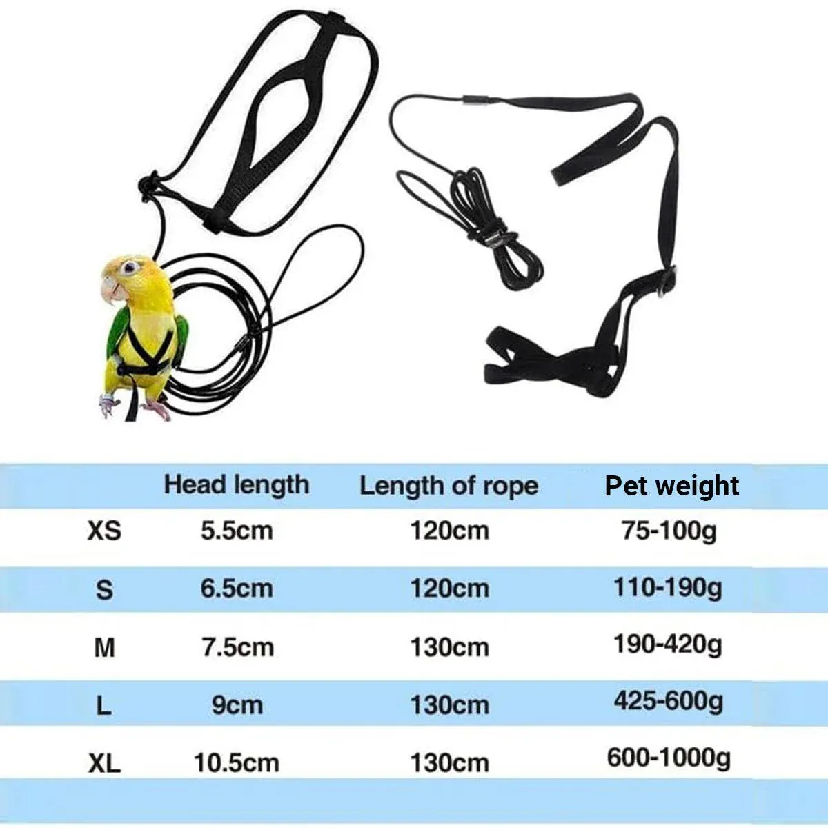 M Pet Parrot Bird Harness Lead Leash Flying Training Rope Cockatiel Outdoor - Red view 4