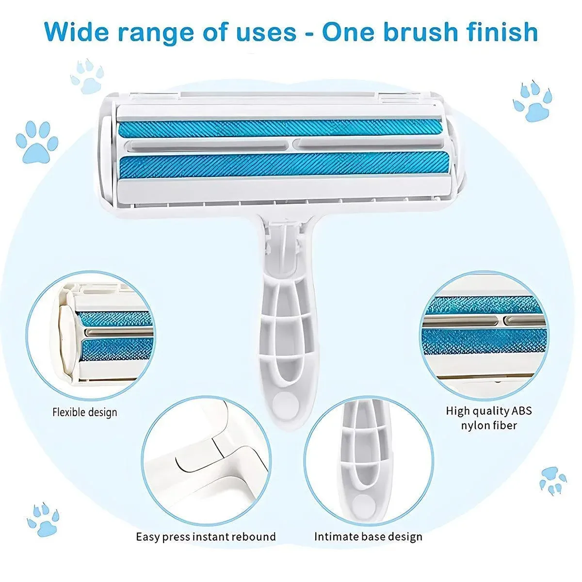 Pet Hair Remover Brush Dog Cat Fur Cleaning Roller Reusable Self Cleaning Tool view 7