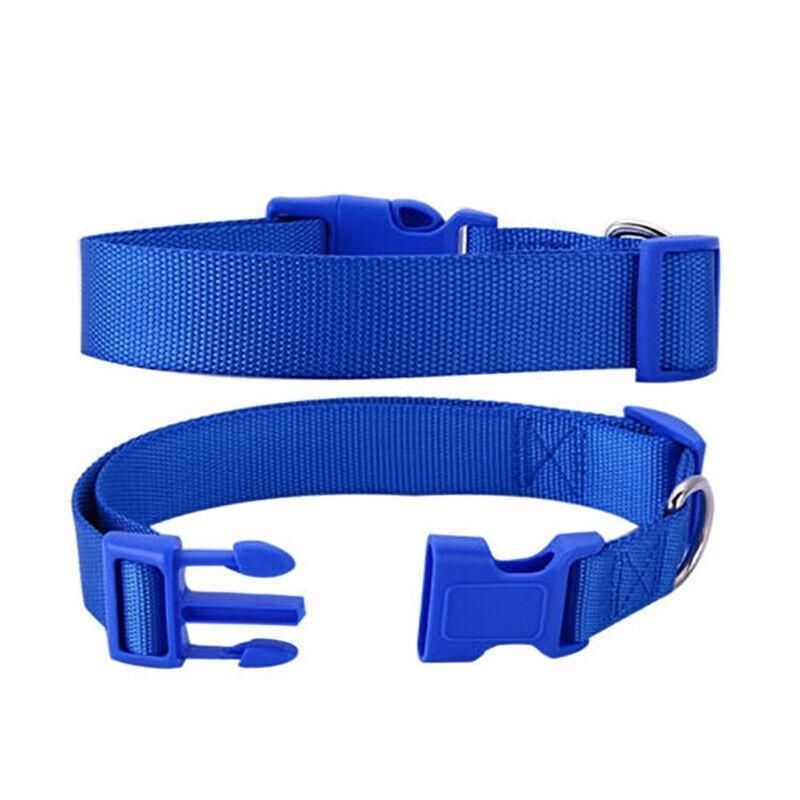 L Size Dog Puppy Pet Collar Adjustable Nylon Toy Large Pink Blue Red Black - Red view 7