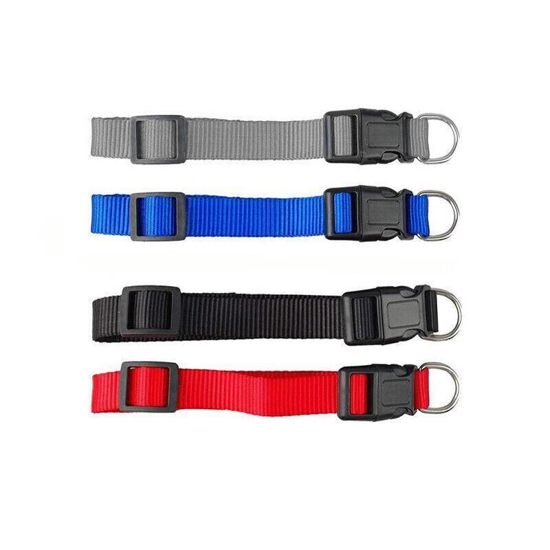 L Size Dog Puppy Pet Collar Adjustable Nylon Toy Large Pink Blue Red Black - Red view 9