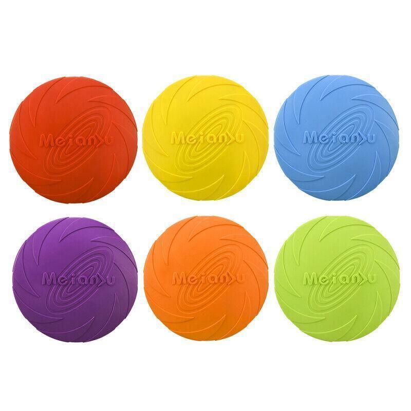 Frisbee Toy for Dogs Outdoor Fetch Training Soft Rubber Pet Flying Disc 18cm view 3