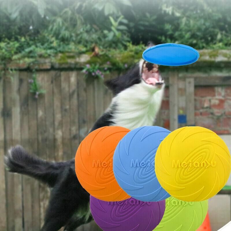 Frisbee Toy for Dogs Outdoor Fetch Training Soft Rubber Pet Flying Disc 18cm view 8