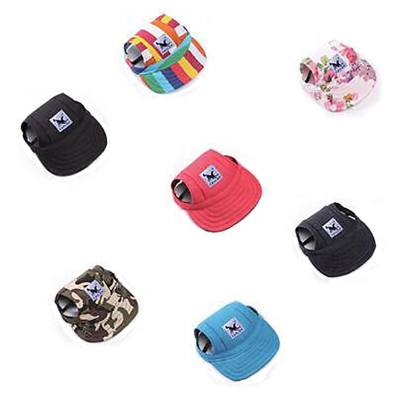 Dog Baseball Cap Outdoor Pet Sun Hat Summer Canvas Visor Puppy S Size - Stripe view 3