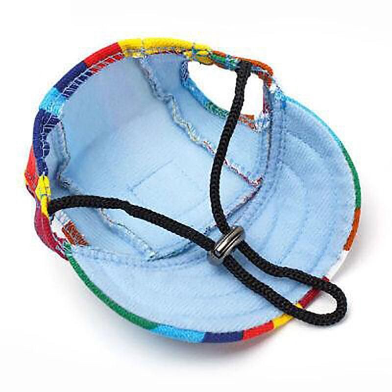 Dog Baseball Cap Outdoor Pet Sun Hat Summer Canvas Visor Puppy S Size - Stripe view 5
