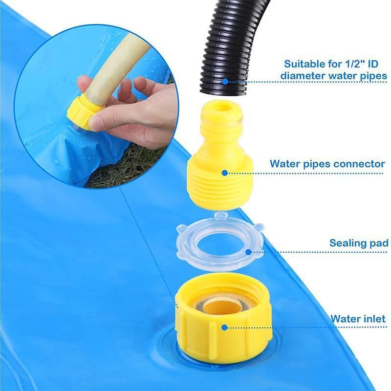 100cm Dog Splash Pad Inflatable Pet Sprinkler Mat PVC Water Play Toy for Outdoors view 4