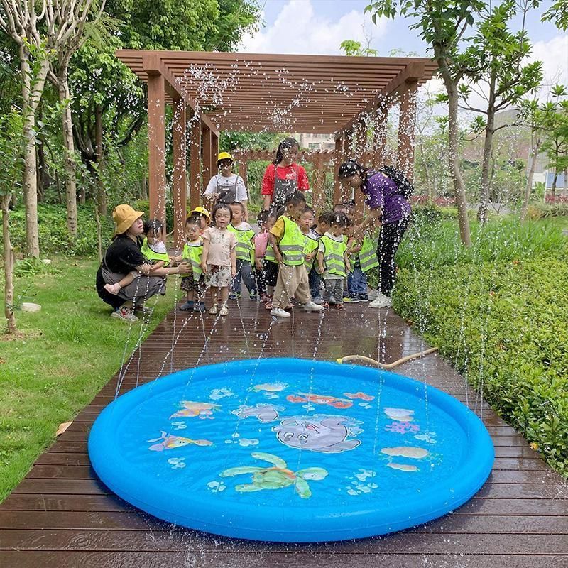 100cm Dog Splash Pad Inflatable Pet Sprinkler Mat PVC Water Play Toy for Outdoors view 8