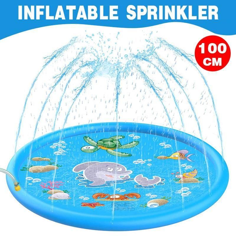 100cm Dog Splash Pad Inflatable Pet Sprinkler Mat PVC Water Play Toy for Outdoors view 11