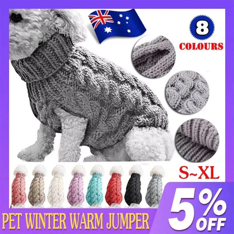 Puppy Dog Jumper Winter Warm Knitted Sweater Pet Clothes Small Dogs Coat view 2