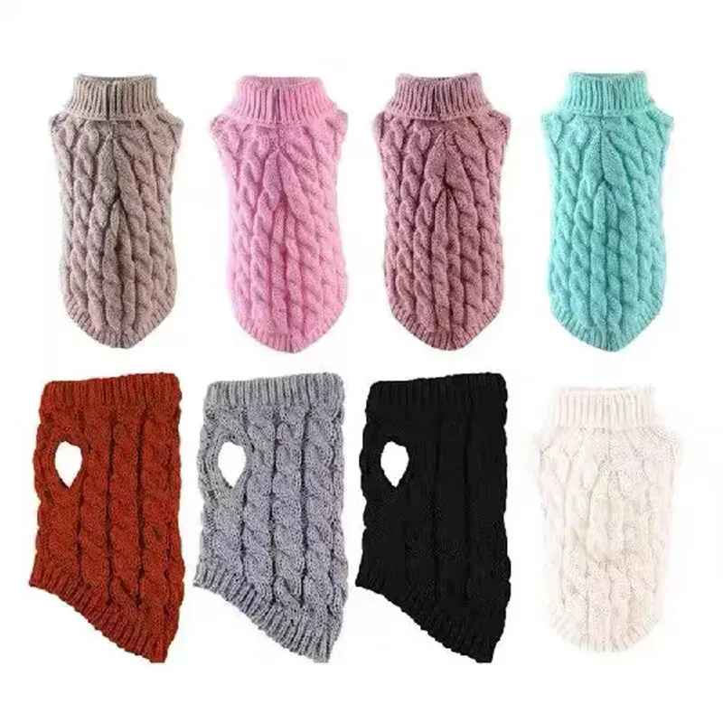 Puppy Dog Jumper Winter Warm Knitted Sweater Pet Clothes Small Dogs Coat view 3