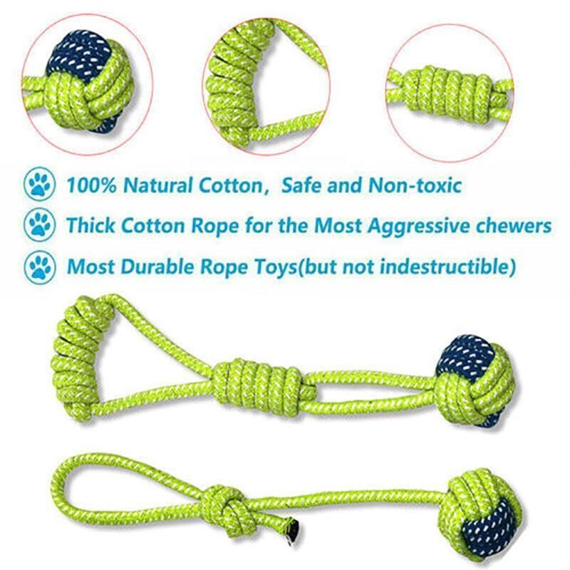 7PCS Dog Rope Chew Toys Set Cotton Knot Balls Puppy Teething Tug Training Toy view 4