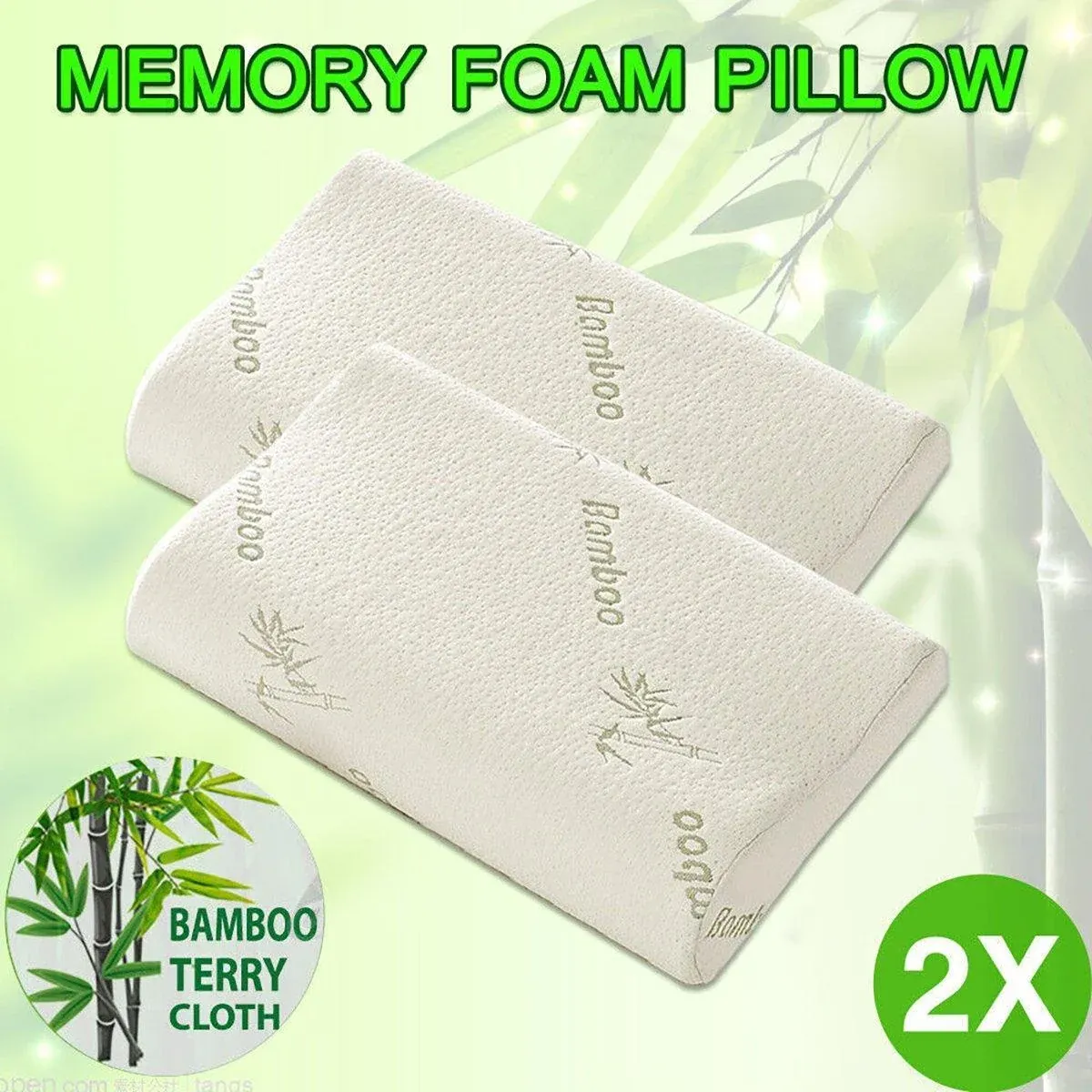 1/2PCS Memory Foam Neck Pillow Wavy Contour Slow Rebound Pillow - 60x40x12cm-2pcs view 14