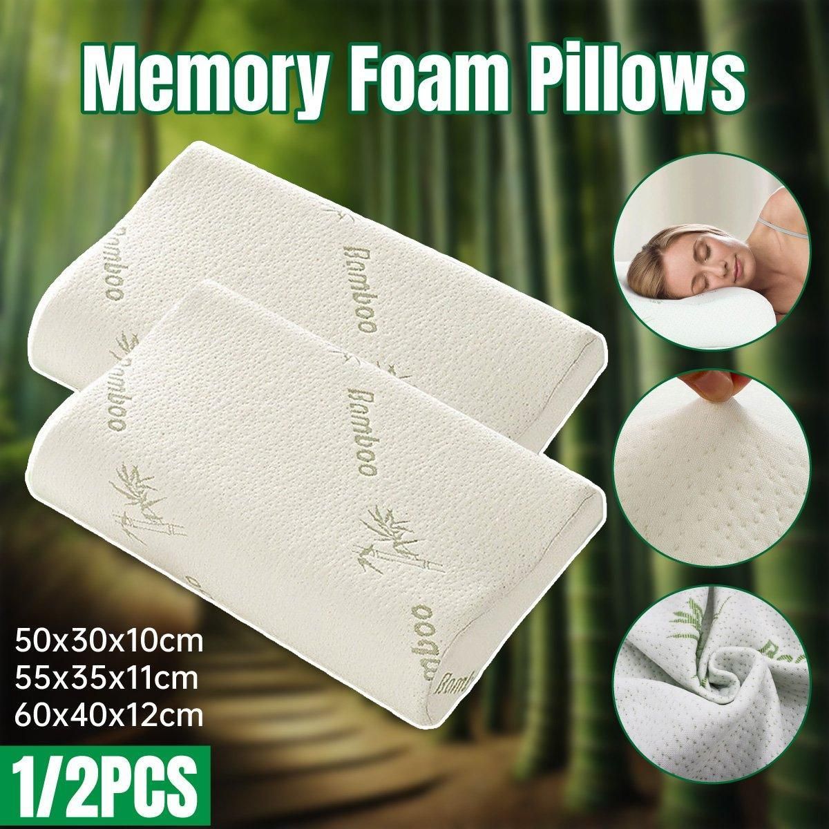 1/2PCS Memory Foam Neck Pillow Wavy Contour Slow Rebound Pillow - 50x30x10cm-2pcs view 2