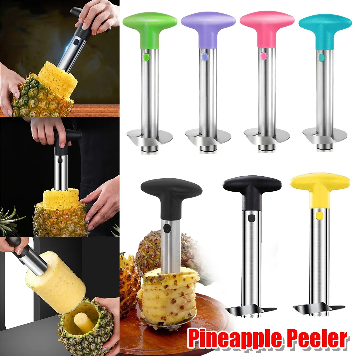 Stainless Steel Pineapple Corer Slicer Peeler Cutter Tool Easy Pineapple view 2