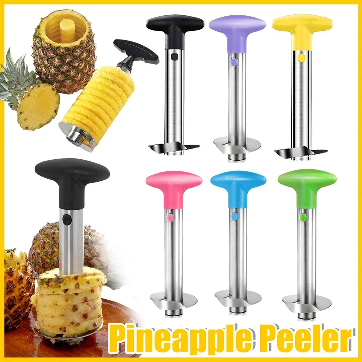Stainless Steel Pineapple Corer Slicer Peeler Cutter Tool Easy Pineapple view 15