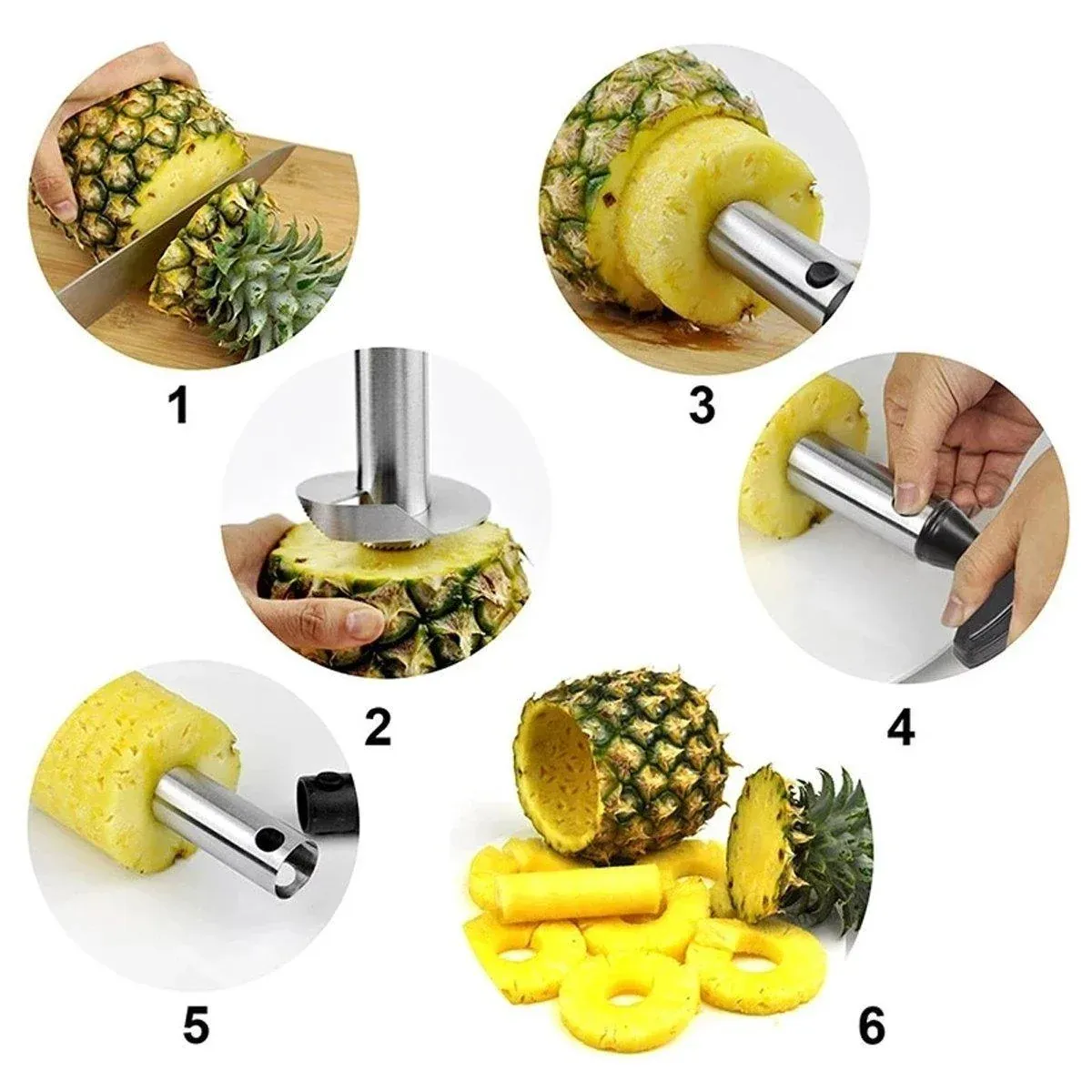Stainless Steel Pineapple Corer Slicer Peeler Cutter Tool Easy Pineapple view 7