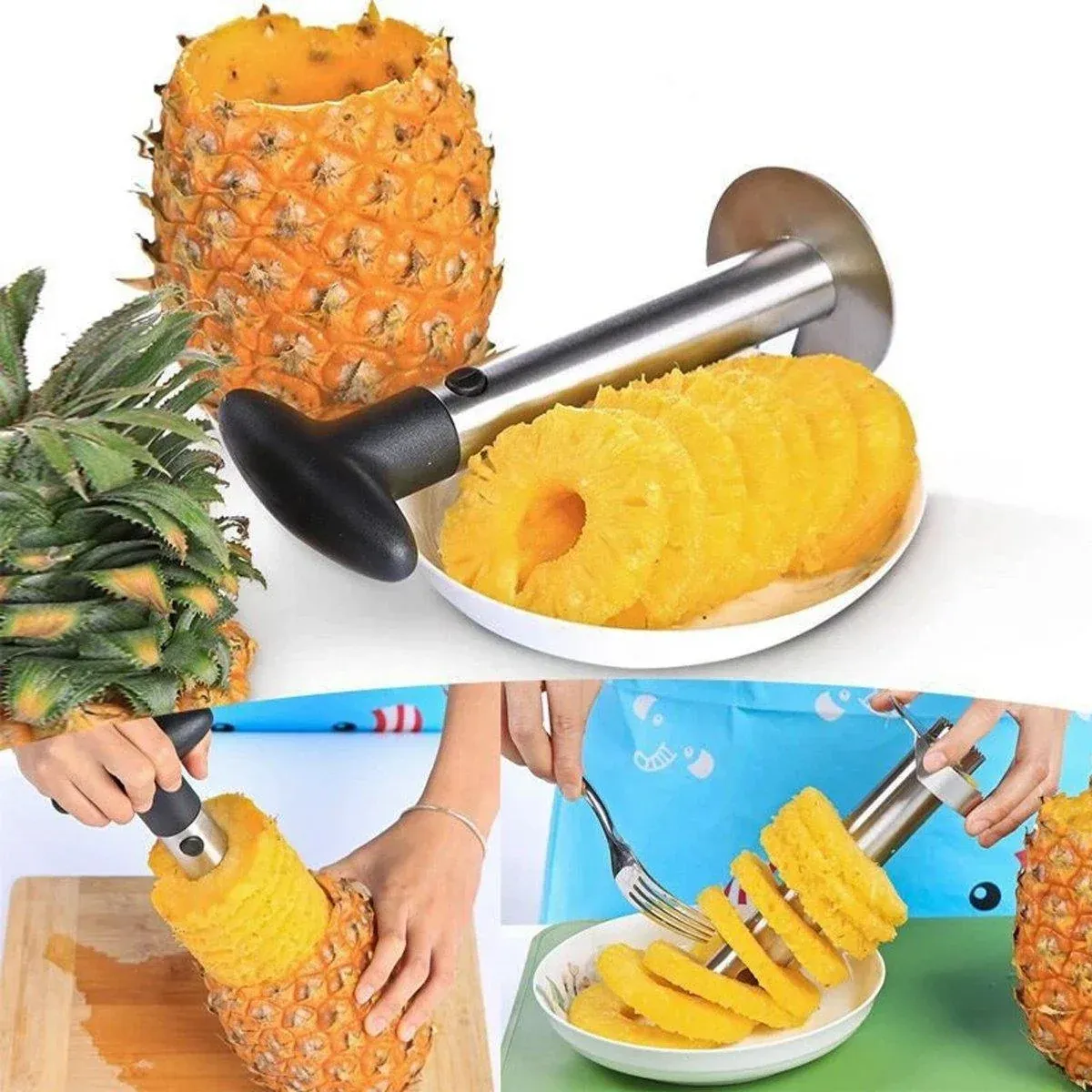Stainless Steel Pineapple Corer Slicer Peeler Cutter Tool Easy Pineapple view 14