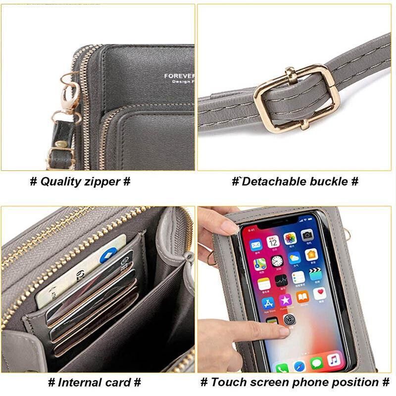 Women Crossbody Phone Purse Touch Screen Bag Rfid Blocking Wallet Shoulder view 7