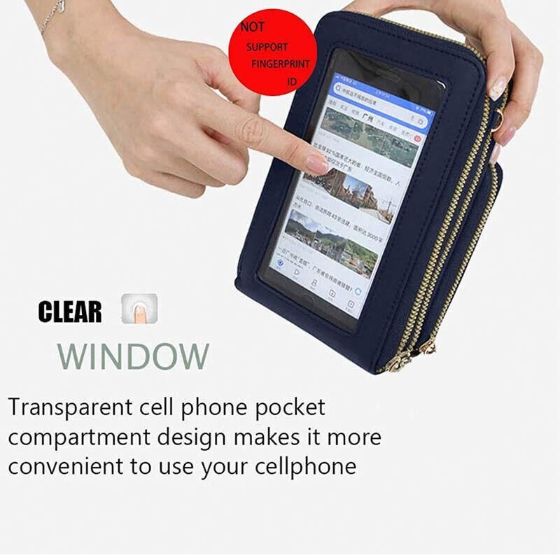 Women Crossbody Phone Purse Touch Screen Bag Rfid Blocking Wallet Shoulder view 9