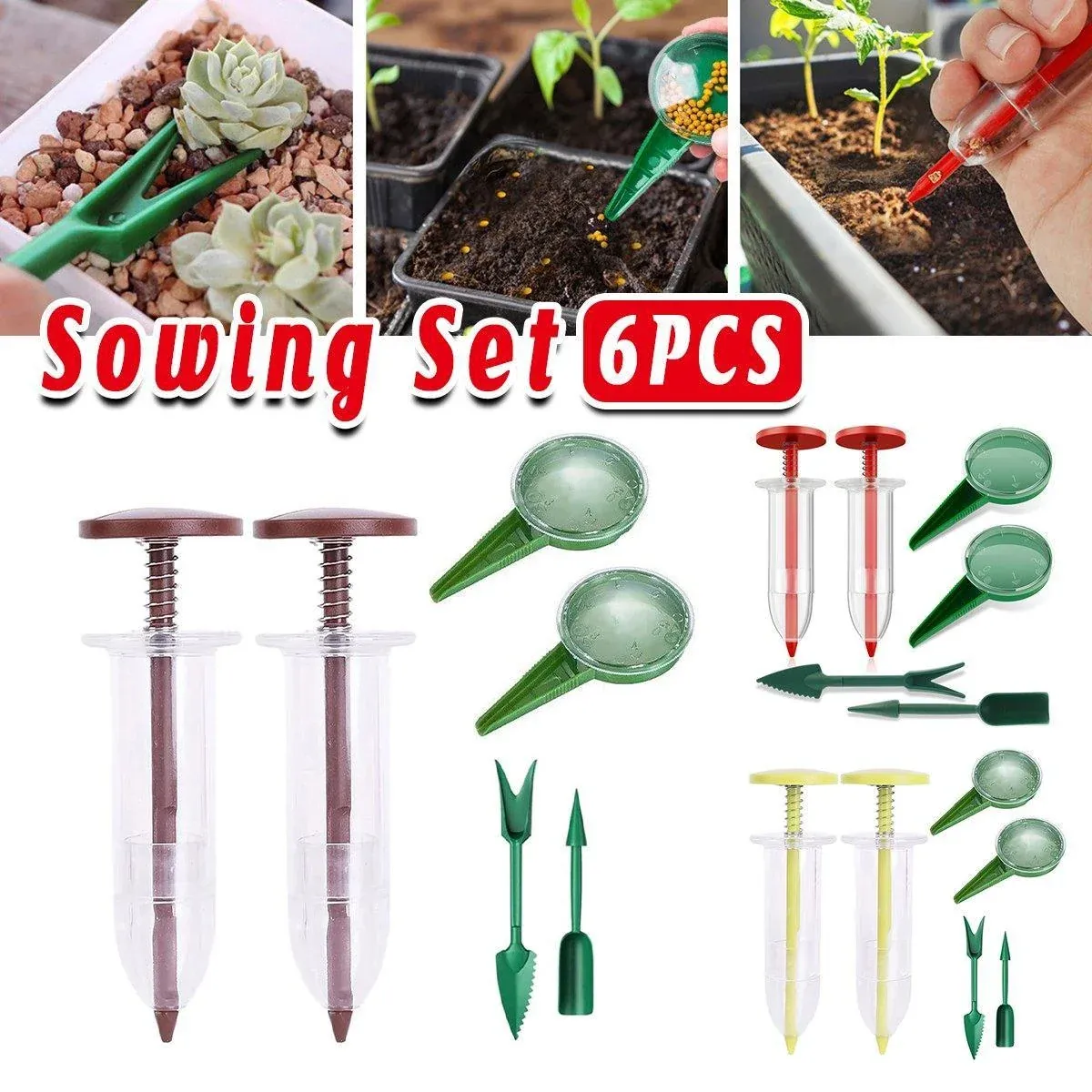6PCS Garden Seeder Set Mini Seed Planting Tools Manual Seeder for Gardening view 14