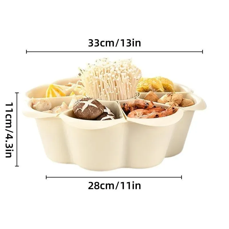 Multifunctional Hot Pot Platter 9 Grid Serving Dish Vegetable Snack Plate Tray view 3