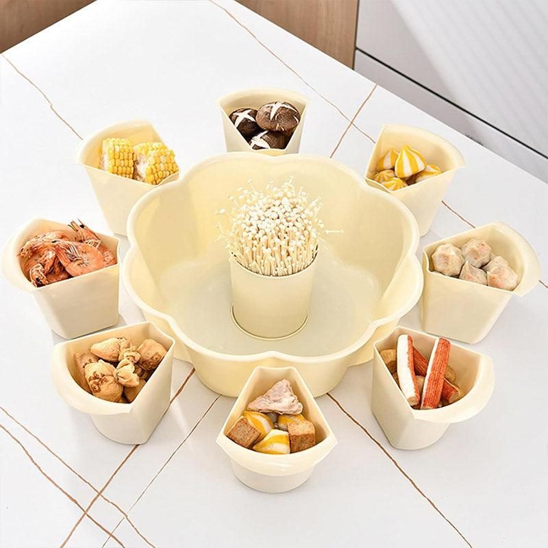 Multifunctional Hot Pot Platter 9 Grid Serving Dish Vegetable Snack Plate Tray view 6