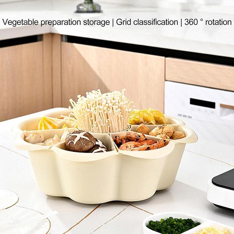 Multifunctional Hot Pot Platter 9 Grid Serving Dish Vegetable Snack Plate Tray view 7