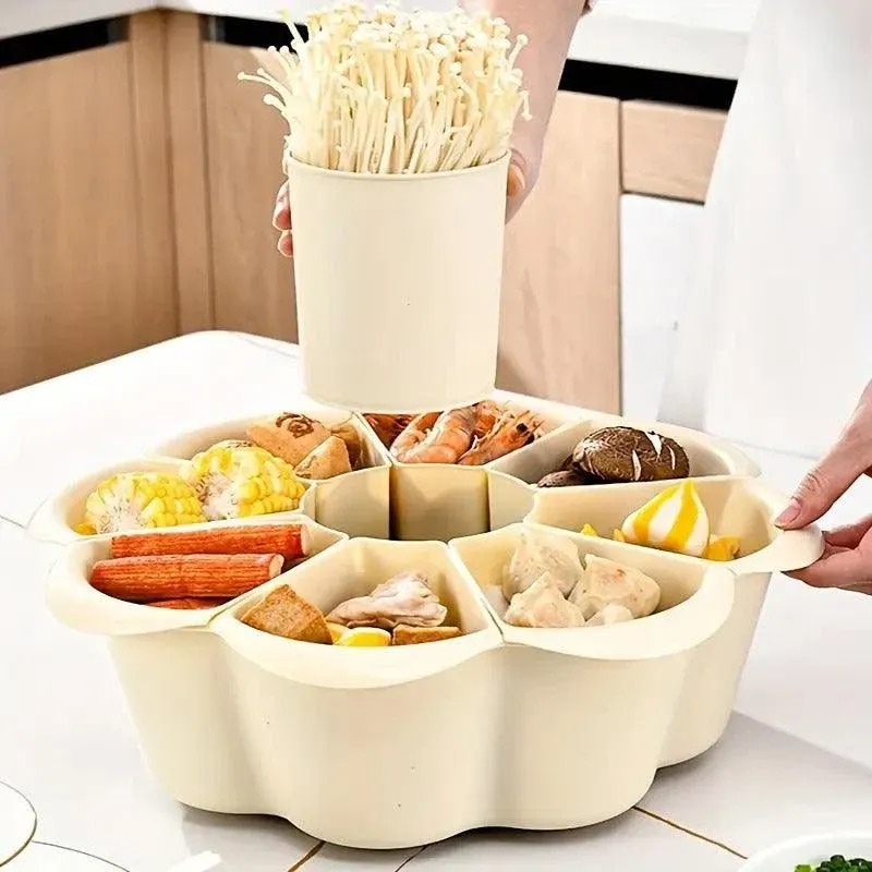 Multifunctional Hot Pot Platter 9 Grid Serving Dish Vegetable Snack Plate Tray view 8