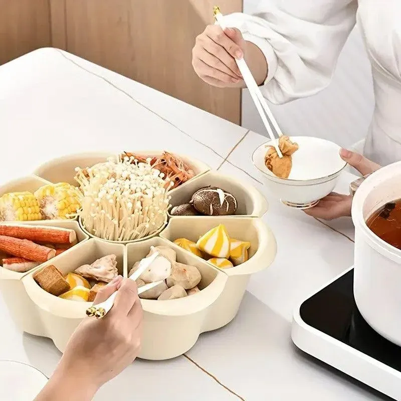 Multifunctional Hot Pot Platter 9 Grid Serving Dish Vegetable Snack Plate Tray view 11