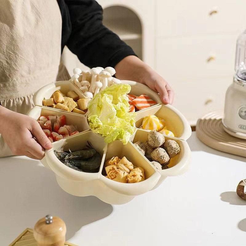 Multifunctional Hot Pot Platter 9 Grid Serving Dish Vegetable Snack Plate Tray view 12