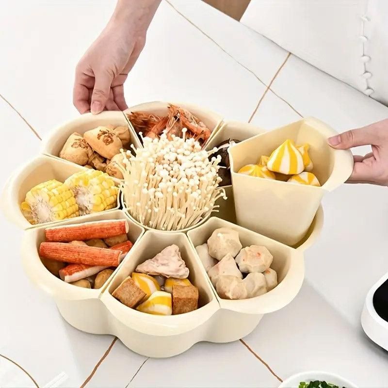 Multifunctional Hot Pot Platter 9 Grid Serving Dish Vegetable Snack Plate Tray view 14