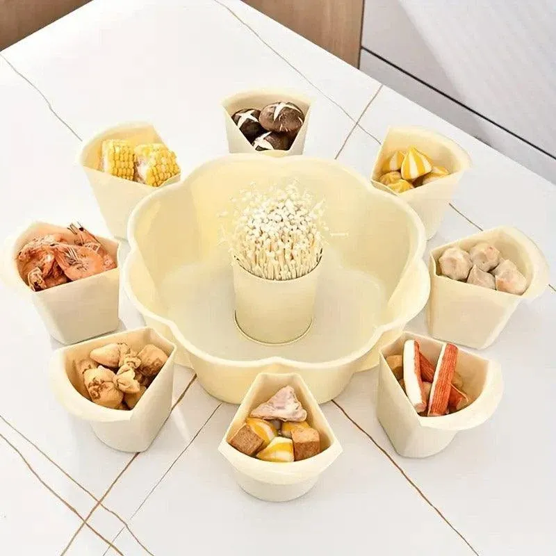 Multifunctional Hot Pot Platter 9 Grid Serving Dish Vegetable Snack Plate Tray view 15