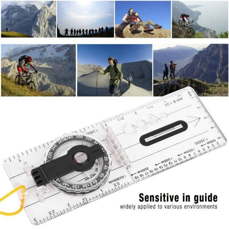 Baseplate Pocket Compass Military Orienteering Hiking Camping Maps Lensatic Army view 9