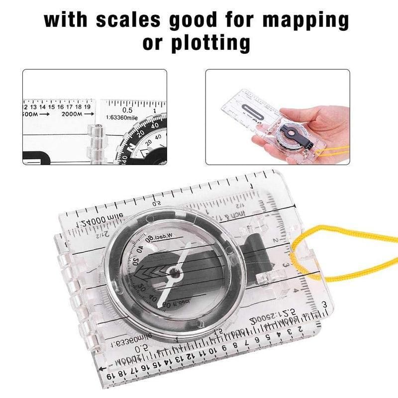 Baseplate Pocket Compass Military Orienteering Hiking Camping Maps Lensatic Army view 12