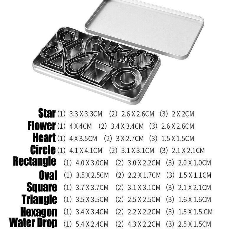 30X Polymer Clay Cutter Stainless Steel Geometry Pottery Tool Cutting Mould Diy view 5