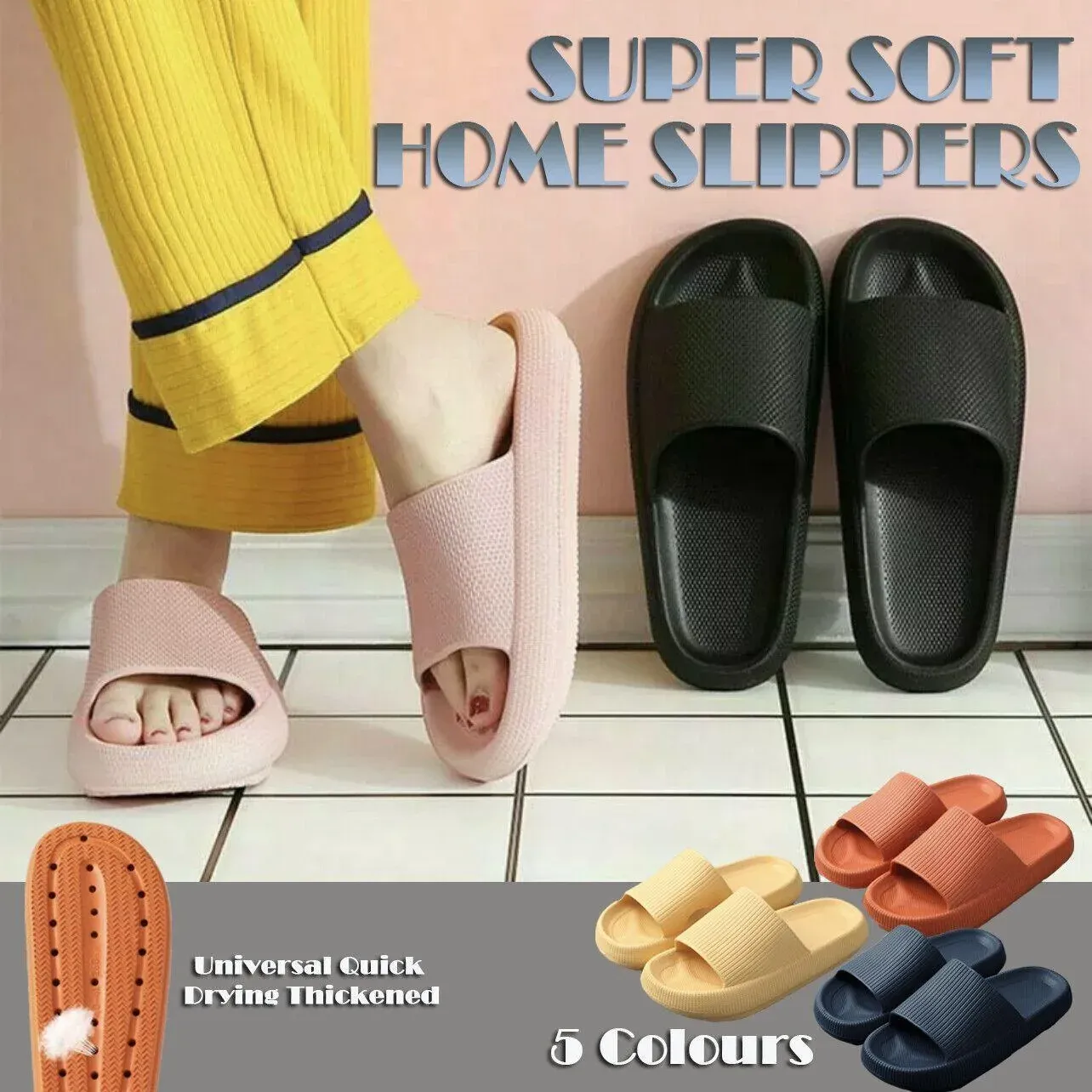 Ultra-Soft Pillow Slides EVA Slippers for Indoor Outdoor Use – Thick Anti-Slip view 2